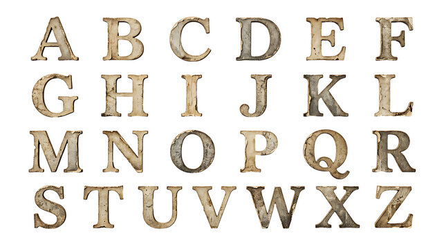 Capital letters from A to Z in bold black sans serif font on a clean background isolated on transparent background . Ai Generated