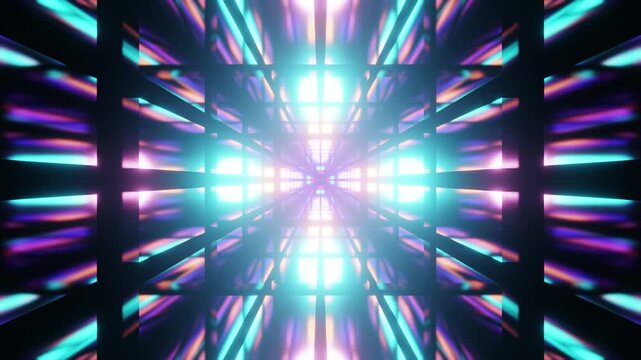 Soft blue and pink cube tunnel in space VJ loop