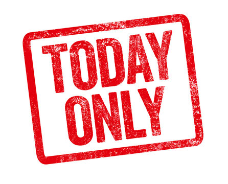 A red stamp on a white background - Today Only