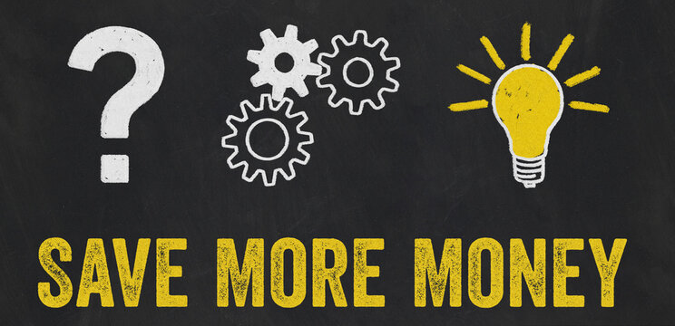 Question Mark, Gears, Light Bulb Concept - Save More Money