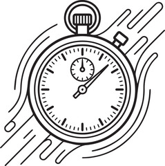 Fototapeta premium Stopwatch with hand holding button vector illustration