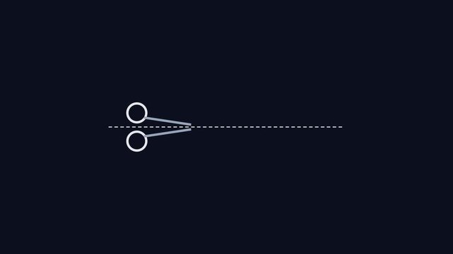 Animated scissors cutting along dotted line for creative projects and digital animation 4k motion craft