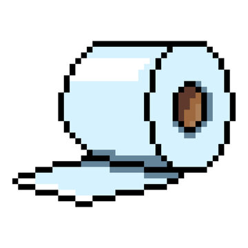 Vector Toilet Paper Pixel Art Icon