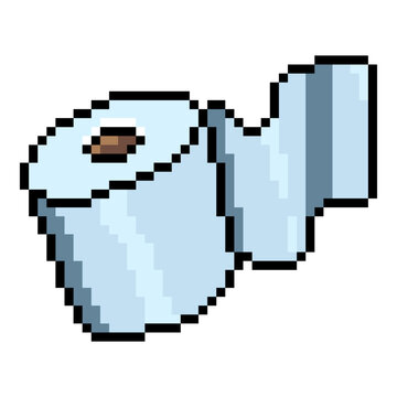 Vector Toilet Paper Pixel Art Icon