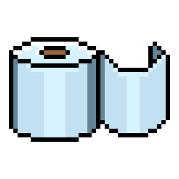 Vector Toilet Paper Pixel Art Icon