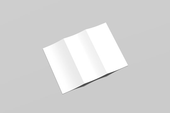 Trifold Brochure Blank Mockup 3D Render