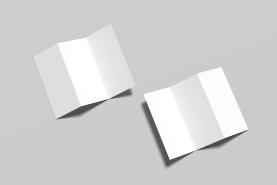 Trifold Brochure Blank Mockup 3D Render