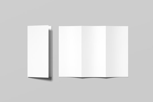 Trifold Brochure Blank Mockup 3D Render
