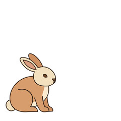 Fototapeta premium cute sitting brown rabbit vector illustration