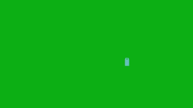 Price tag with dollar sign icon on green screen chromakey background 2d animated cartoon animation perfect for professional video editing chroma key compositing and stock footage production globally