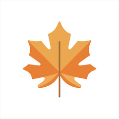 Fototapeta premium Maple Leaf Icon Flat Design, Autumn Maple Leaf Illustration, Simple Fall Leaf Graphic Design, Orange Maple Leaf Clipart, Autumn Foliage Leaf Symbol, Minimal Maple Leaf Isolated