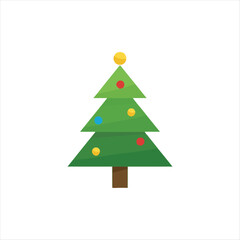 Obraz premium Holiday Christmas Tree Cartoon Graphic, Minimal Xmas Tree Vector Icon, Cute Evergreen Christmas Tree Illustration, Festive Christmas Tree Simple Clipart, Christmas Tree Holiday Symbol Design