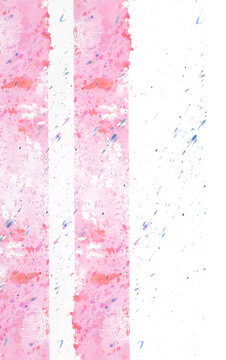 Pink watercolor painting shows vertical stripes and splashes