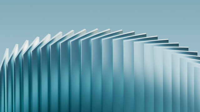Abstract blue 3d rendering of a smooth linear wave pattern