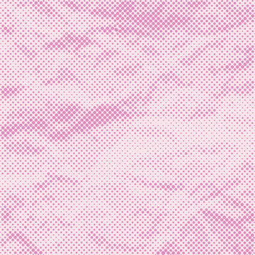 Abstract Pink Halftone Dot Pattern on Wrinkled Paper Texture Vector Background