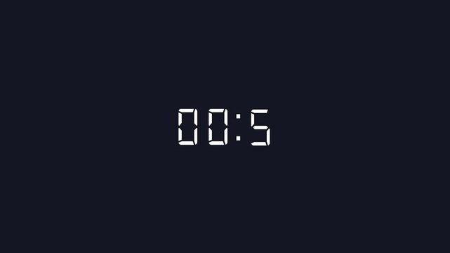 Digital Timer Displaying 00:7 on Dark Background photo stock