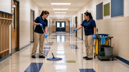 Obraz premium Professional Cleaning Staff Training