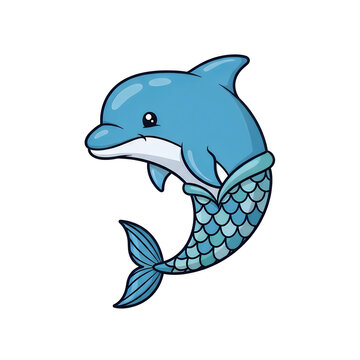 Cute Smiling Cartoon Shark Character Vector Illustration Isolated on White Background with Friendly Marine Ocean Fish Animal Design Icon for Kids and Sea Life Themes