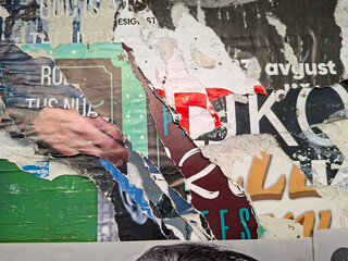 Fototapeta premium Torn and ripped urban textured paper poster grungy background