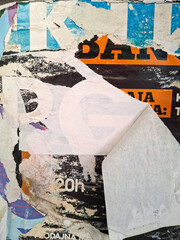 Fototapeta premium Torn and ripped urban textured paper poster grungy background