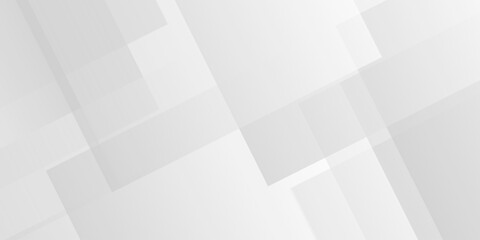 Obraz premium white and gray overlap triangle cube technology brochure diamond web design. minimal rectangle white web material triangle overlay tech element transparent layers banner background.