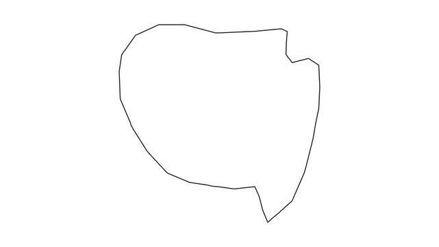 Minimalist continuous line drawing animation of a shield shape on white background.