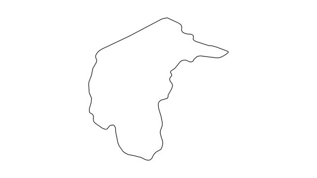 Self drawing animation of argentina map continent outline, political borders on white background with alpha channel, global country territory geography.
