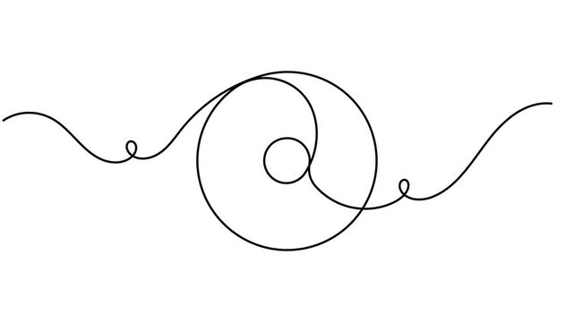 Continuous single line animating a Sun symbol minimalist monoline art planet astrology sign solar energy presentations and morning wellness clips motion graphic moving on white background
