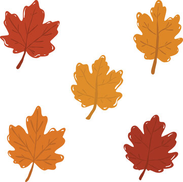 Autumn maple leaves set in warm red and brown tones for fall seasonal foliage decoration
