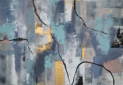 Abstract artistic background, creative design, modern texture effect, fine art wall decor, mural art, printing material, oil painting elements, large strokes, artistic pattern, contemporary artwork