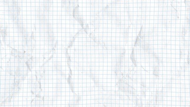 white crumpled paper texture with blue grid stop motion looping background