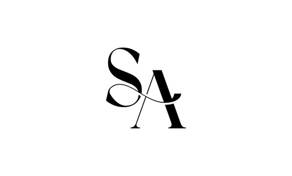 SA AS Letter Monogram Logo Vector Set Minimalist Initial Typography