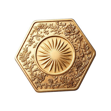 Decorative hexagonal plaque, small resolution assets stocks