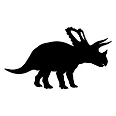 Silhouette of a triceratops dinosaur isolated on white background. © Maulana