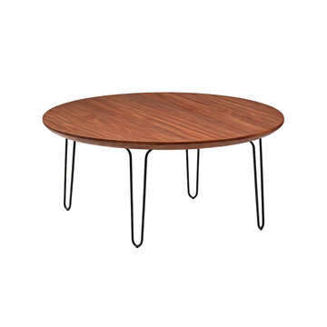 Round Wooden Coffee Table, small assets for stocks
