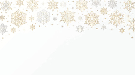 Fototapeta premium Winter Snowflake Gold and Silver Border Vector Background