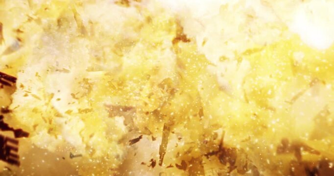 Realistic fire explosion with bright flash on black background. 4K VFX Stock Footage Element.