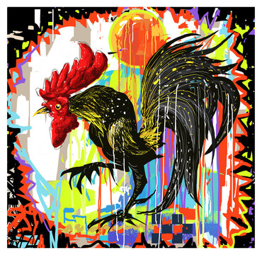 rooster in the sun