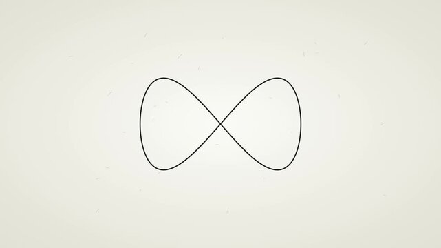 Minimalist infinity symbol animation loop on textured paper 4k background