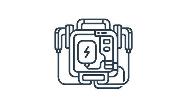 Automated external defibrillator medical device icon