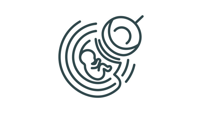 Conceptual fetus icon representing prenatal development and growth