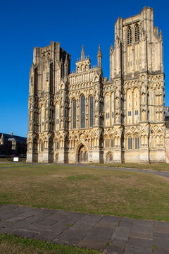 The west end of Wells Cathedral in Somerset, England