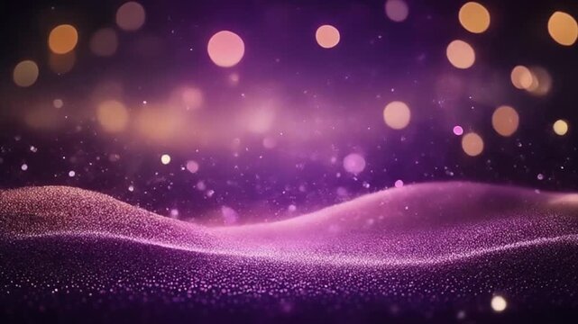 Sparkle dust loop glitter layers glowing softly with bokeh forming across beautiful view