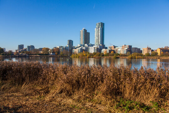 Woodberry Wetlands and the Woodberry Down estate, Hackney, London, UK