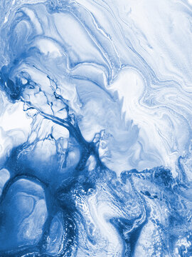 Abstract fantastic creative hand painted blue background