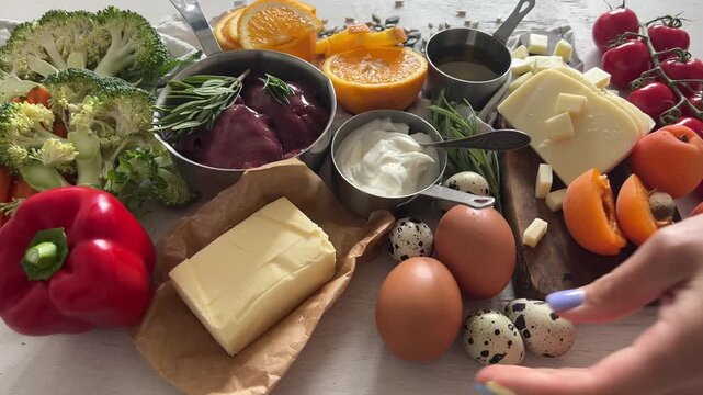 Healthy products rich in vitamin A