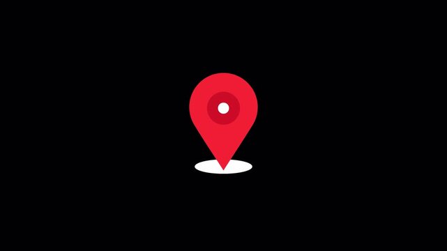 Two Styles Red Map Pin Location Animation Overlay