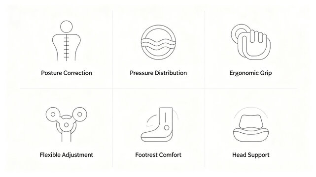 Multi part engineering design icon set display, corrects body posture and disperses pressure, adapts to hands, feet, and heads, and can be flexibly adjusted to adapt to various usage postures
