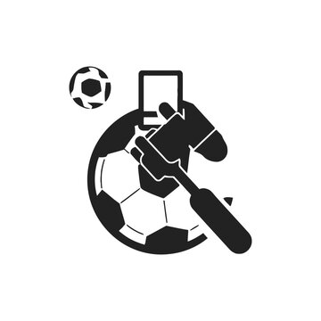 Soccer goalkeeper diving to catch ball vector icon