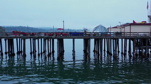Capitola Wharf early morning aerial 
